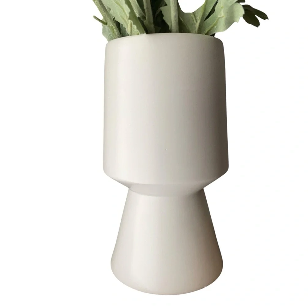 PEONIES Pink and White Floral rosy Peony Arrangement in ceramic matte white vase
